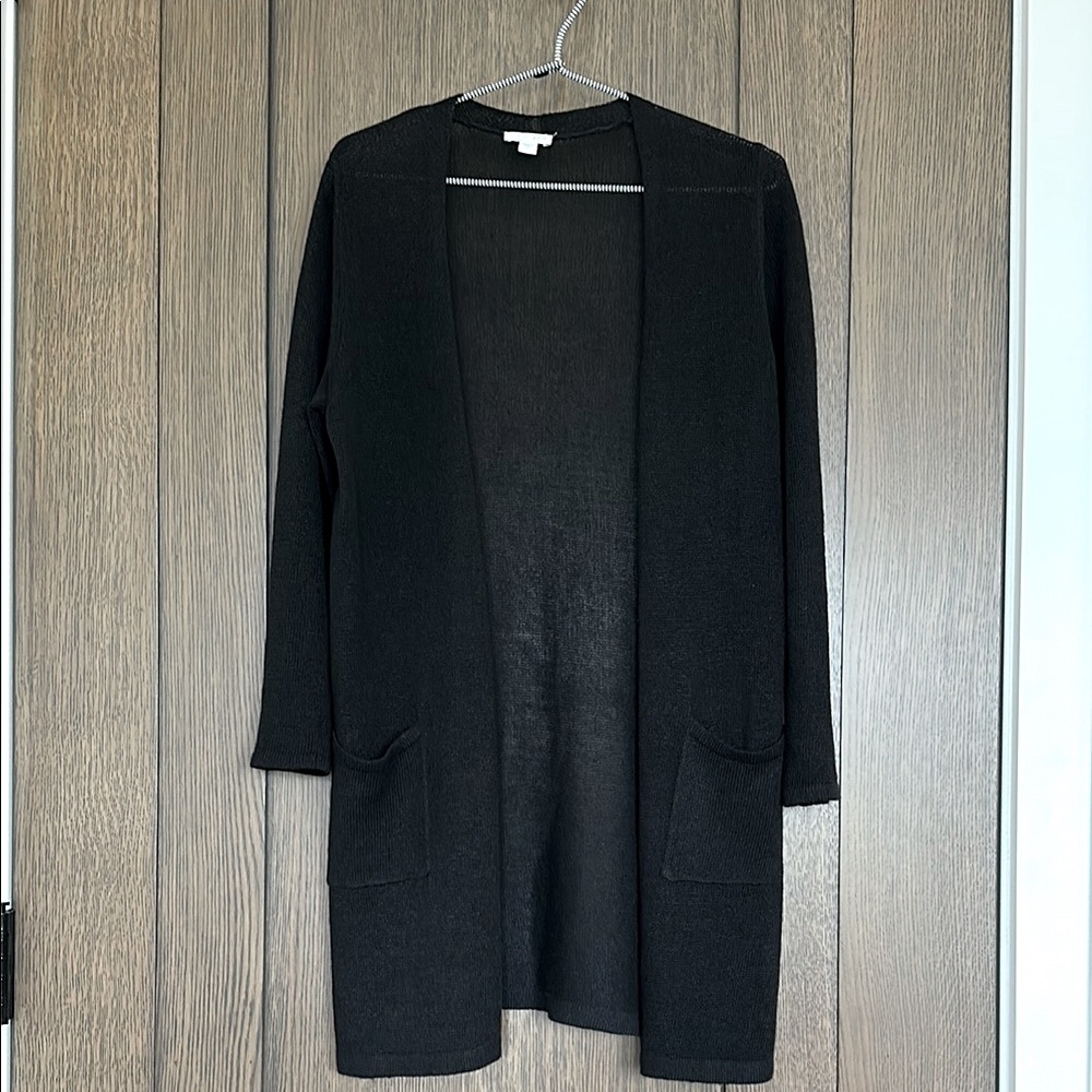 J. Jill Black Open Front Cardigan Sweater